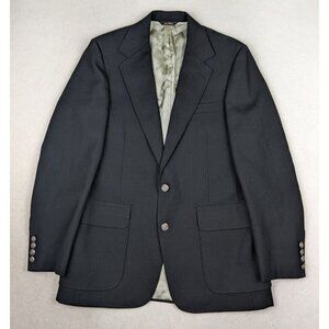 VINTAGE MEN'S BLACK BLAZER JACKET SPORT COAT - VANJULIAN - SIZE 39R